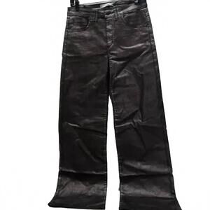 NEW D.EXTERIOR women's shine metallic coated straight leg jeans in black
